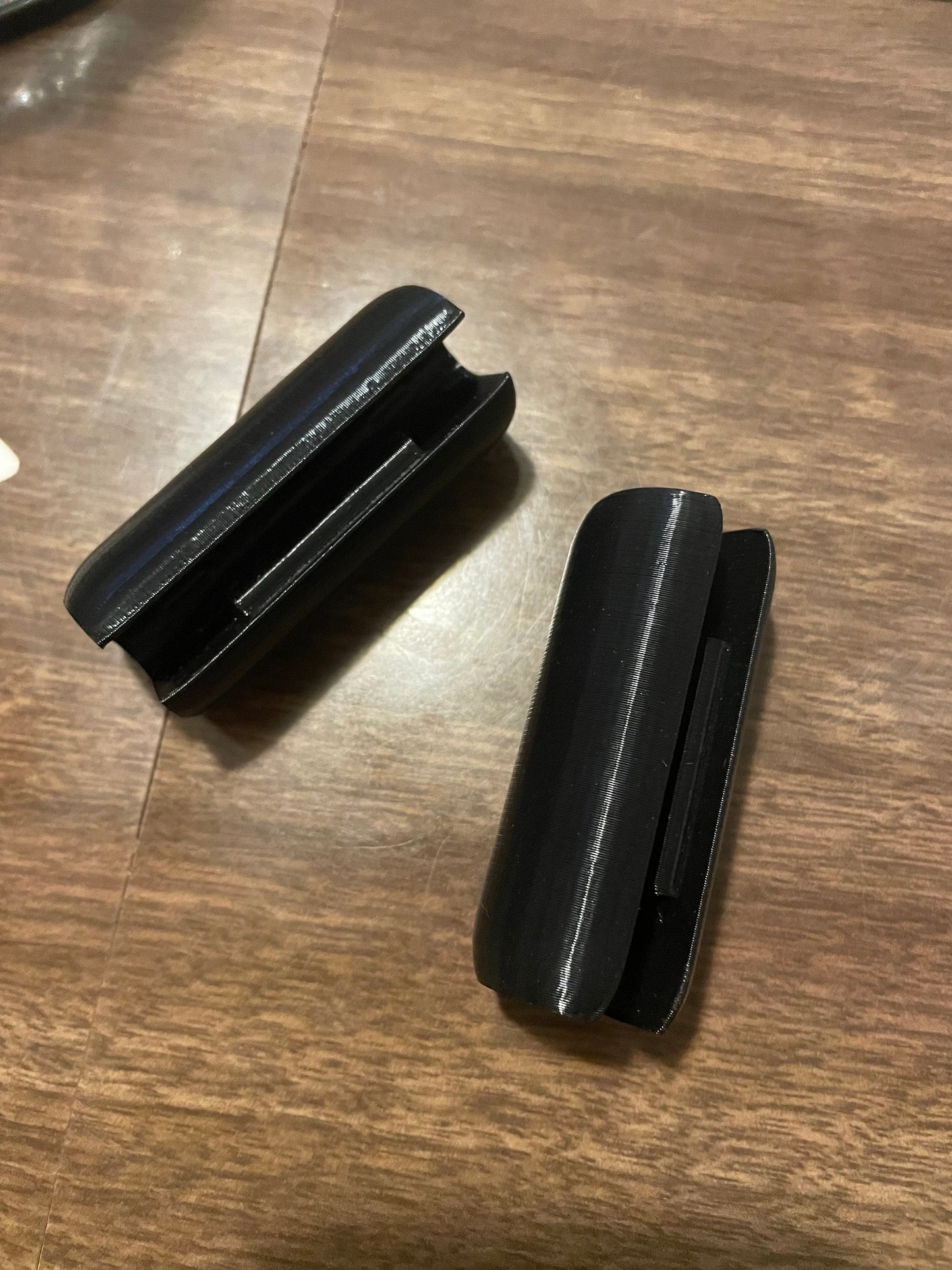 Black Honda Element door edge guards, bumper protection accessories.