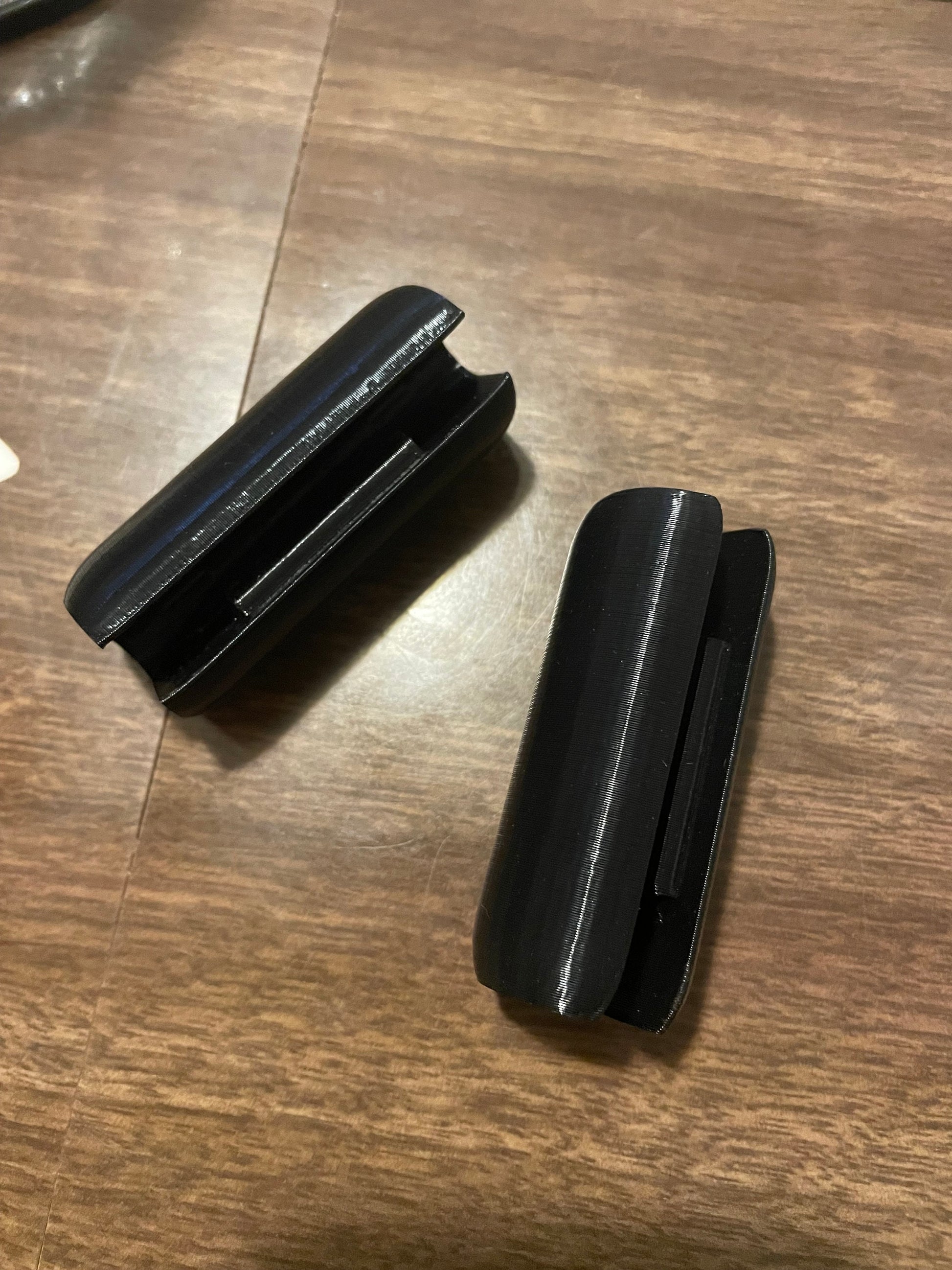 Black Honda Element door edge guards, bumper protection accessories.