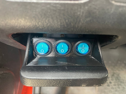 Honda Element Coin Tray with Blue LED Rocker Switches and Mounting Bracket